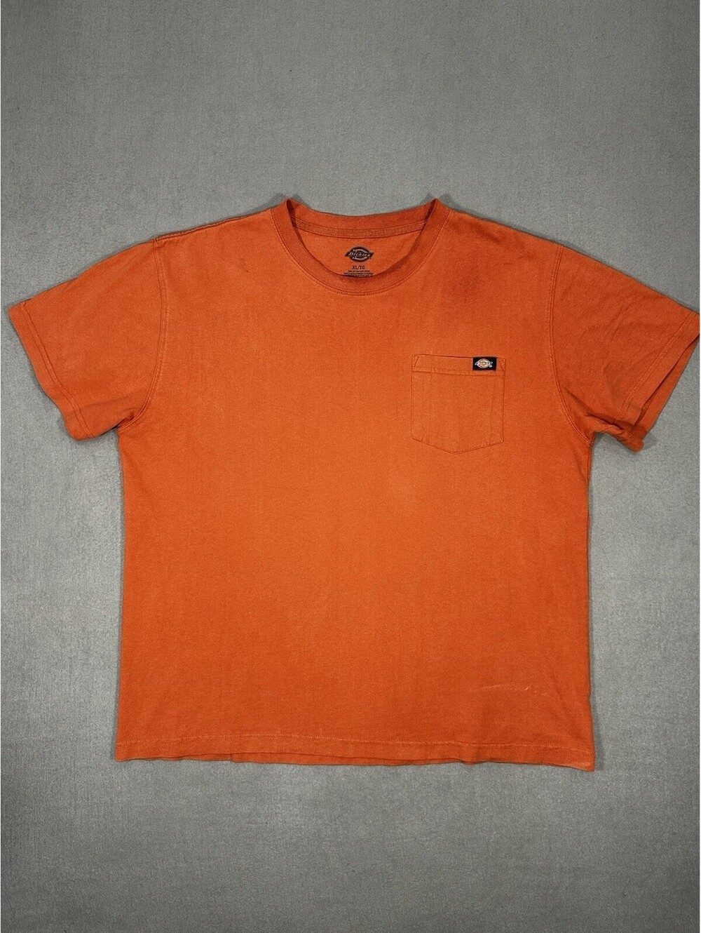 Dickies Pocket T Shirt XL Orange Workwear Logo Tee Made In Mexico